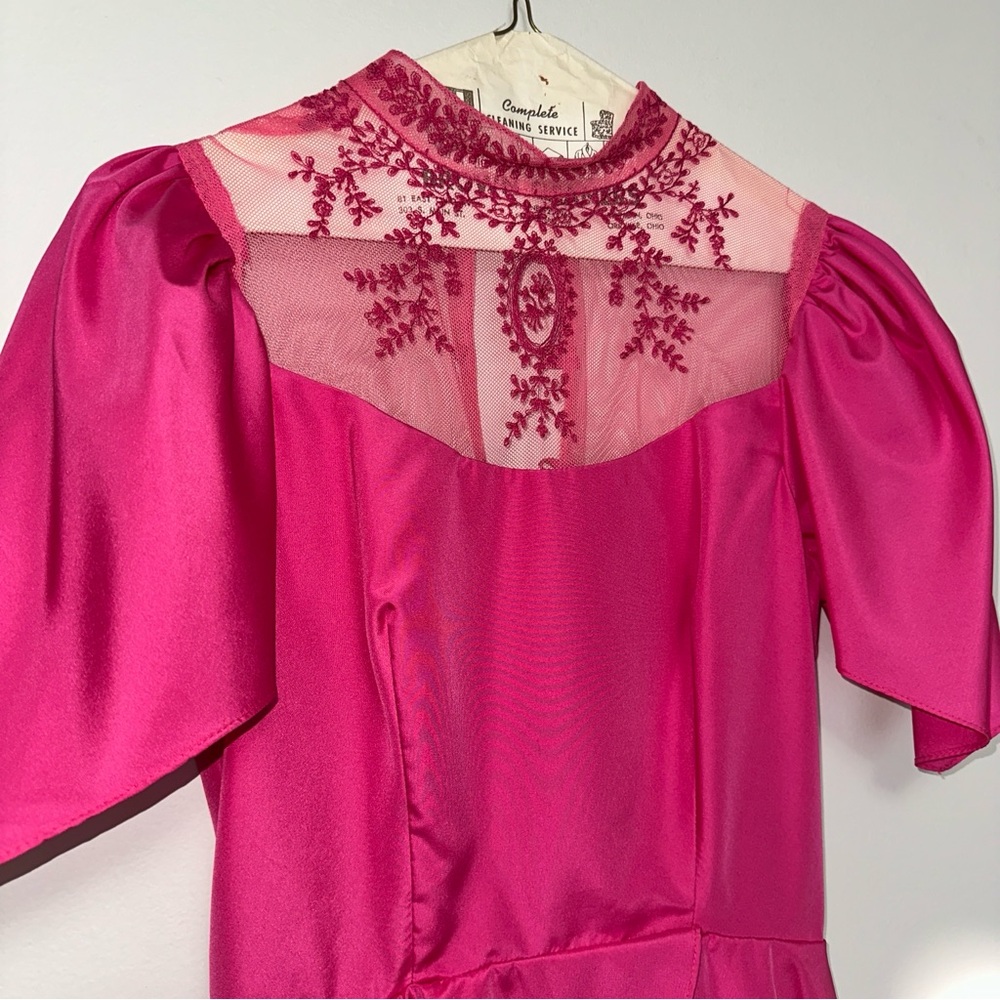 Vintage 80’s Hot Pink Dress - Picture 3 of 5